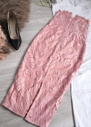 Шикарное розовое платье миди бюстье с кружевом.7 фото