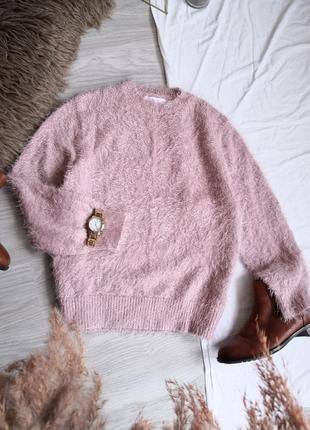 Мягкий пушистый свитер трава пильного розового цвета.7 фото