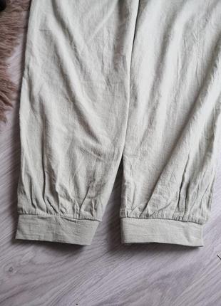 Шикарные натуральные легкие брюки цвета шалфея4 фото