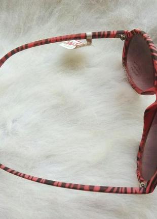 Рожеві кольорові іміджеві окуляри з чорним сонцезахисні скла градієнт авіатори зебра принт4 фото