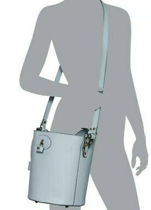 Кожаная сумка ведро цилиндр peruzzi италия натуральная кожа фактура9 фото