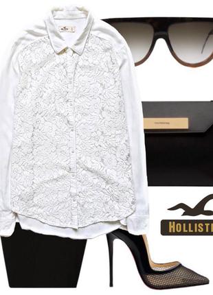 Стильна сорочка hollister з мереживною поличкою