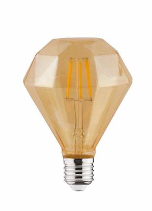 "rustic diamond — 4" 4 w 2200 k e27 лампа вінтажна світлодіодна (ретро) filament led «horoz electric»1 фото