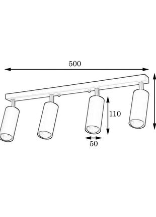 Светильник msk electric tube спот с поворотным механизмом (е27) nl 1105-4 bk, настенно-потолочный.4 фото