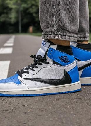 Кросівки nike air jordan retro 1 hihg x fragment x trawis scott2 фото