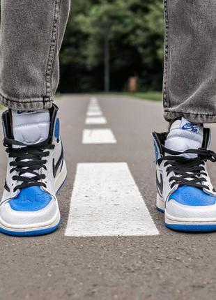 Кросівки nike air jordan retro 1 hihg x fragment x trawis scott6 фото