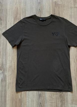 Мужская однотонная хлопковая футболка yohgi yamamoto y-3