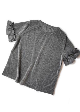 Люрекс блуза футболка серебристая с радугой надпись2 фото
