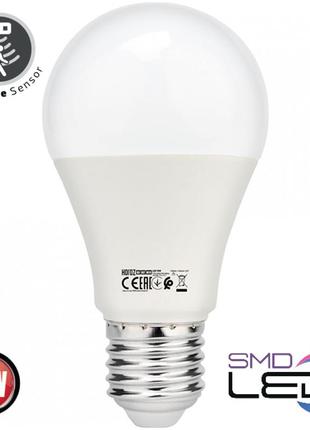 "force-10" світлодіодна led лампа з датчиком руху 10w 4200к a60 220v e27 "horoz electric" 001-067-0010-030