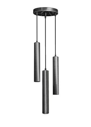 Светильник подвесной msk electric tube (е27) nl 3522-3r серебро1 фото