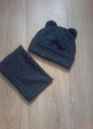 Шапка і хомут демі для хлопчика 0..6 років