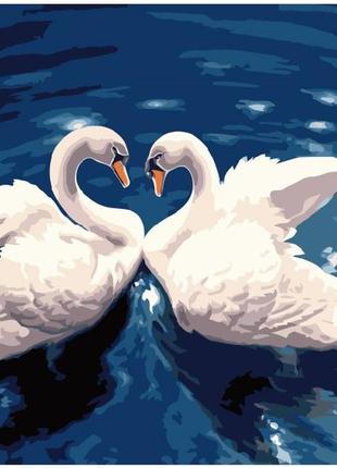 Картина по номерам пара лебедей