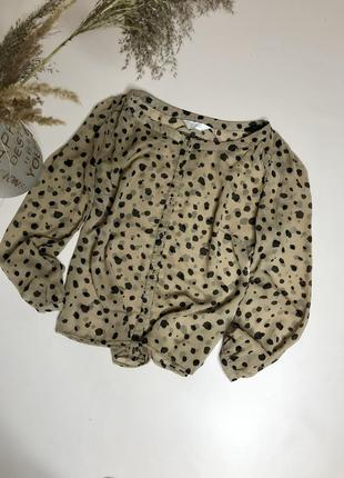 Шифонова блуза в леопардовий принт, шифоновая блуза анималистический принт2 фото