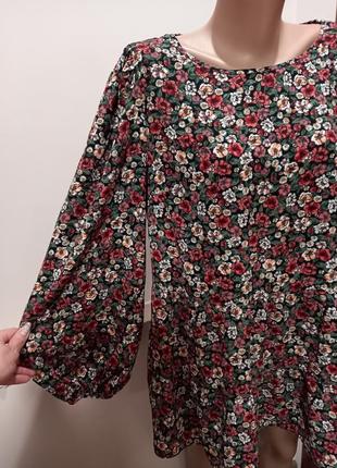 Тренд сезона блуза-туника с объёмными рукавами свободного покроя2 фото