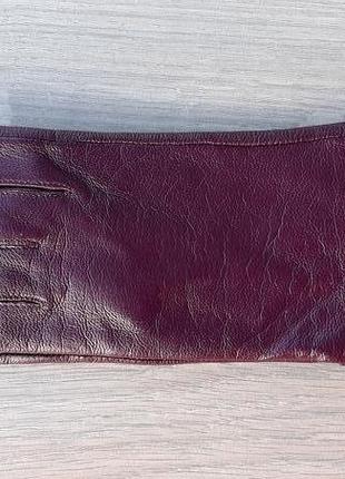 Женские демисезонные кожаные перчатки (фиолетовые)