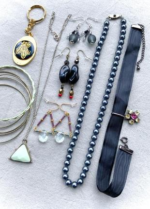 Набор❣️бижутерии япония ожерелье чокер браслет подвеска серьги брелок винтаж1 фото