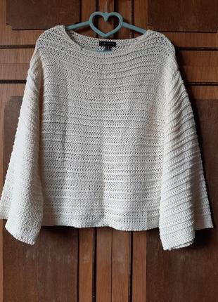 Молочный свитер оверсайз крупной вязки new look