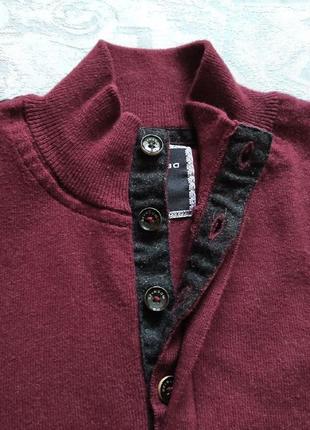 Чоловічий теплий светр із застібкою на ґудзиках вовняний пуловер, светр devred5 фото
