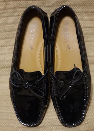 Красивые лакированные черные мокасины manila grace италия 38 1/2 р.