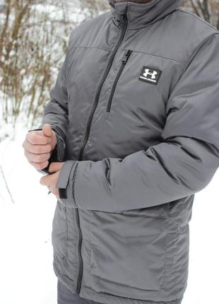 Мужская зимняя куртка на холодную зиму. есть капюшон (не отстегивается). 3 кармана.4 фото