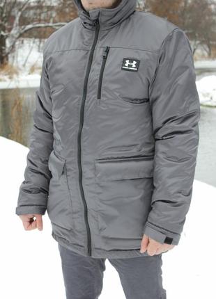 Мужская зимняя куртка на холодную зиму. есть капюшон (не отстегивается). 3 кармана.6 фото