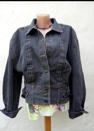 💥крутая джинсовая чёрная короткая варенка куртка oversize casual 💣1 фото