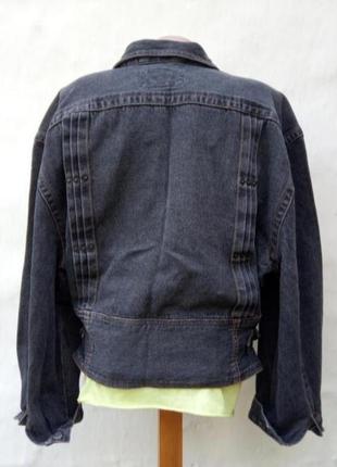 💥крутая джинсовая чёрная короткая варенка куртка oversize casual 💣3 фото