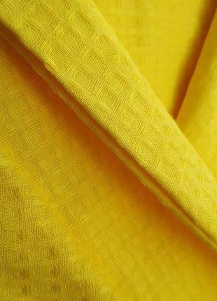 Вафельный халат luxyart кимоно размер (42-44) s 100% хлопок желтый (ls-1353)2 фото
