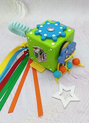 Бизикубик, бизикуб, розвиваючий куб, дерев'яна іграшка, бизиборд, бизи куб, деревянная игрушка, антистресс, игрушка в коляску5 фото