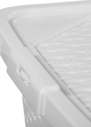 Ящик с крышкой 10л intrigobox heidrun италия , 33*23*16см, белый пластиковый (hdr-4510)3 фото