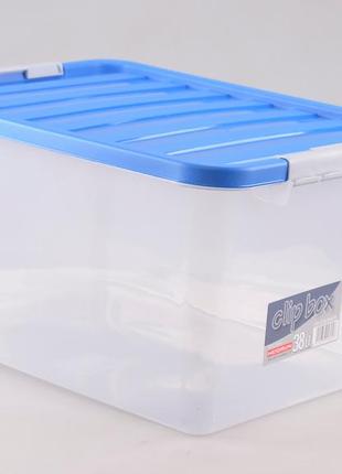 Ящик пластиковый heidrun clipbox 38л, 52*36,5*26см, (hdr-1605) с крышкой