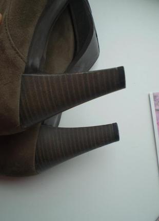 Женские кожаные ботинки peter kaiser 39р. замша, коричневые5 фото
