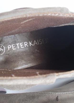 Женские кожаные ботинки peter kaiser 39р. замша, коричневые6 фото