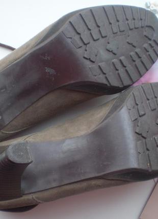 Женские кожаные ботинки peter kaiser 39р. замша, коричневые7 фото