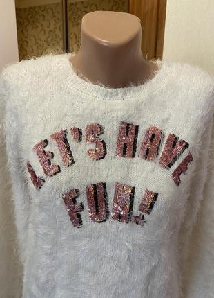 Модный свитер травка с надписью c&a p.s/m3 фото