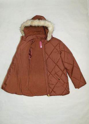 Куртка пуховик для девочки зимняя кораллового цвета george 21792 фото
