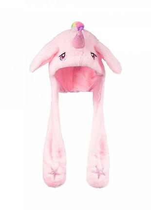 Карнавальна шапка з підсвічуванням: рожевий єдиноріг з піднімаються вухами2 фото