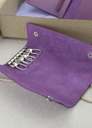 Женский набор 51: кошелек + ключница фиолетовый3 фото