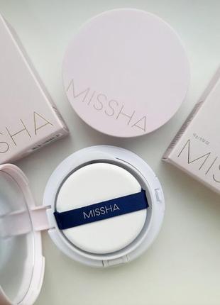 Missha magic cushion cover lasting spf50+ pa+++ тональний крем кушон1 фото