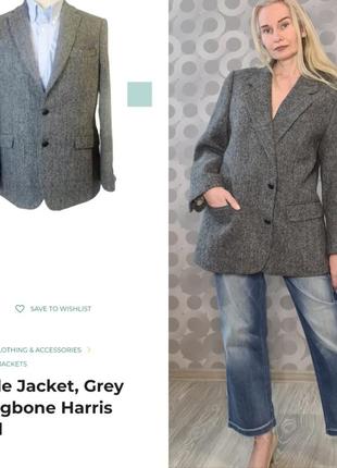 Крутой оригинал стильный винтажный шотландская шерстяная тёплый зимний пиджак ретро винтаж натуральная шерсть шерсть