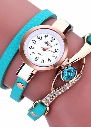 Маленький жіночий годинник браслет бірюзового кольору