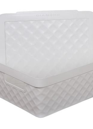Ящик - коробка  diamond heidrun 11л, 36*27*14 см италия, пластиковый  светло-серый (7082а)2 фото