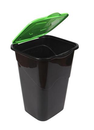 Відро для сміття з кришкою чорне 50 л, heidrun recycling, 40*36,5*53,5см (hdr-1433)2 фото
