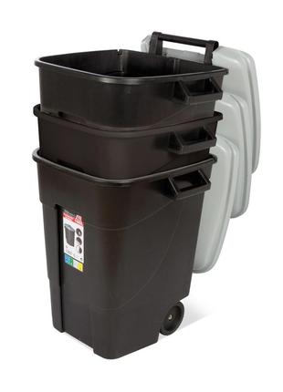Бак-контейнер для мусора 120л ecotayg  (испания) 60*56,8*88,6см, с крышкой и ручками, на колесах(422003)2 фото