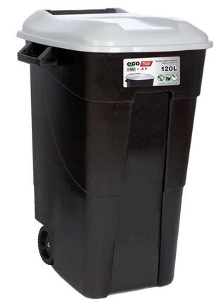 Бак-контейнер для мусора 120л ecotayg  (испания) 60*56,8*88,6см, с крышкой и ручками, на колесах(422003)