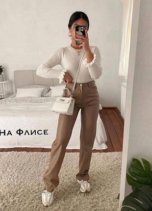 💜кожанные брючки на флисе💜42-44, 44-46, 46-48