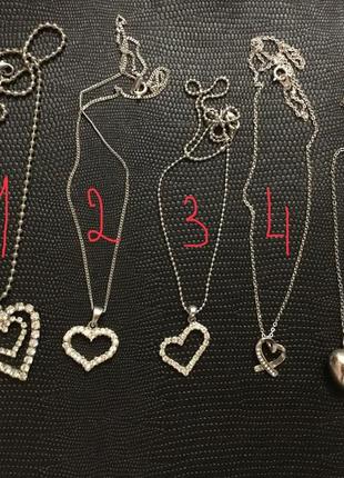 Кулон цепочка подвеска сердечко цвет серебро2 фото