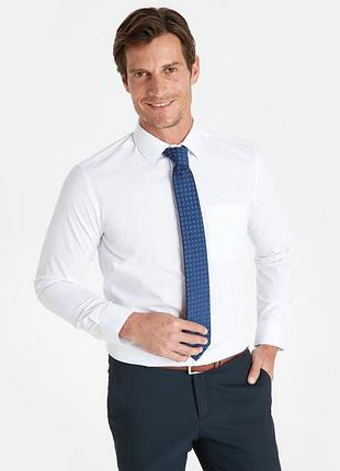 Біла чоловіча сорочка lc waikiki/лз вайкікі, з кишенею на грудях, класика