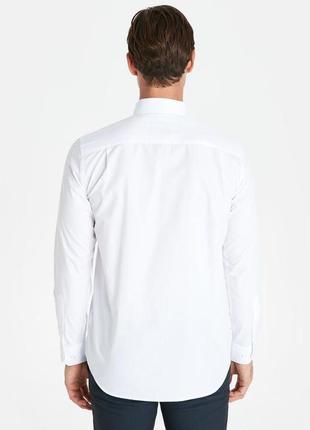 Белая мужская рубашка lc waikiki/лс вайкики, с карманом на груди, классика3 фото
