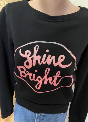 Стильный свитшот h&m с надписью shine bright p. s/m3 фото